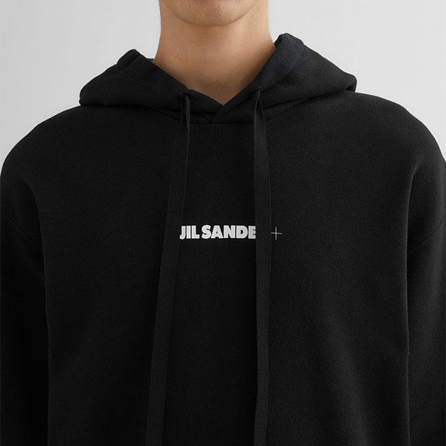 [SALE] JIL SANDER+ ジルサンダープラス ロゴ プルオーバー スウェットパーカー J47GU0129 J20039 黒 ブラック メンズの画像