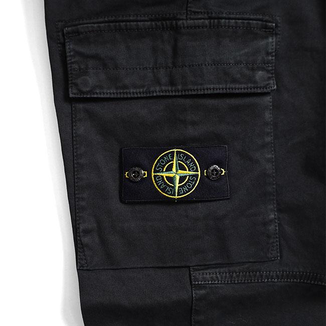 STONE ISLAND ストーンアイランド ガーメントダイ テーパード カーゴパンツ 8115313L1 K2S153100033 黒 ブラック メンズの画像