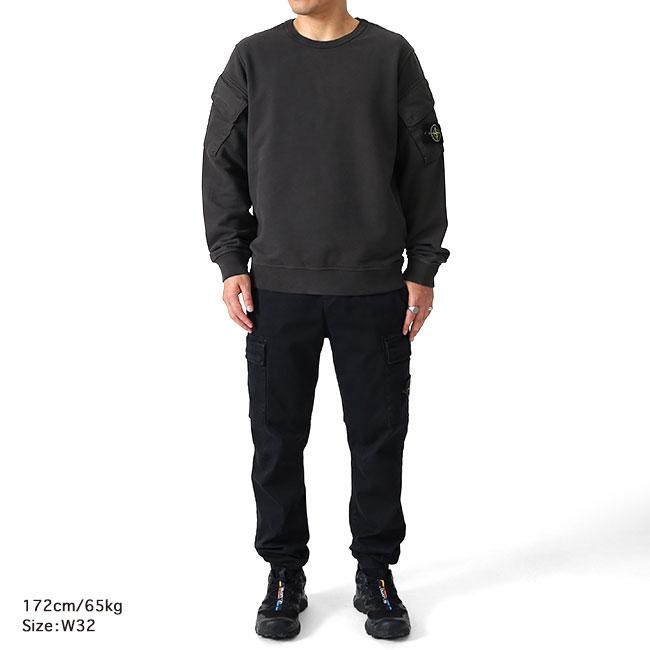 STONE ISLAND ストーンアイランド ガーメントダイ テーパード カーゴパンツ 8115313L1 K2S153100033 黒 ブラック メンズの画像