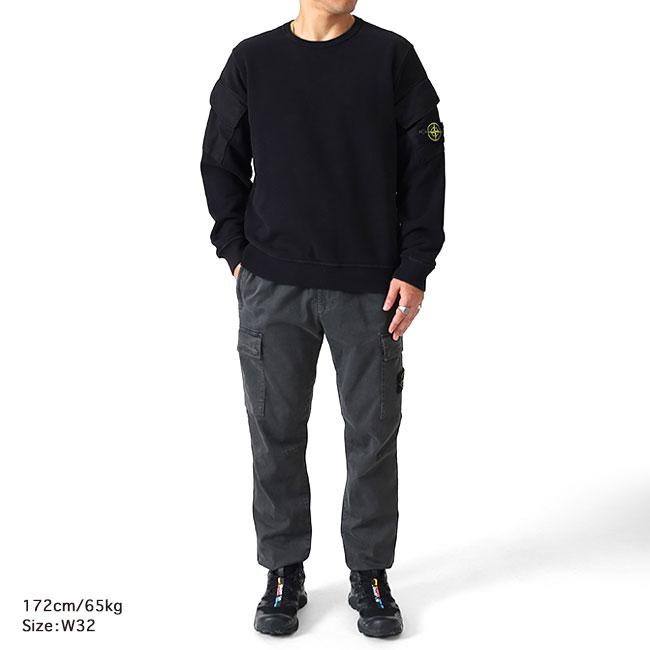 STONE ISLAND ストーンアイランド ガーメントダイ テーパード カーゴパンツ 8115313L1 K2S153100033 黒 ブラック メンズの画像