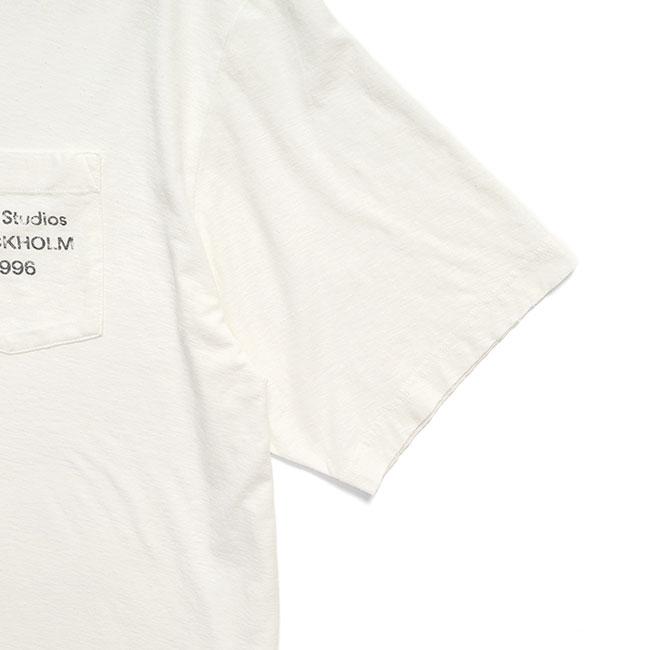 ACNE - acnestudios アクネストゥディオズ　ロゴTシャツ　白　ホワイト Acne Studios アクネストゥディオズ オーガニックコットン 胸ポケット