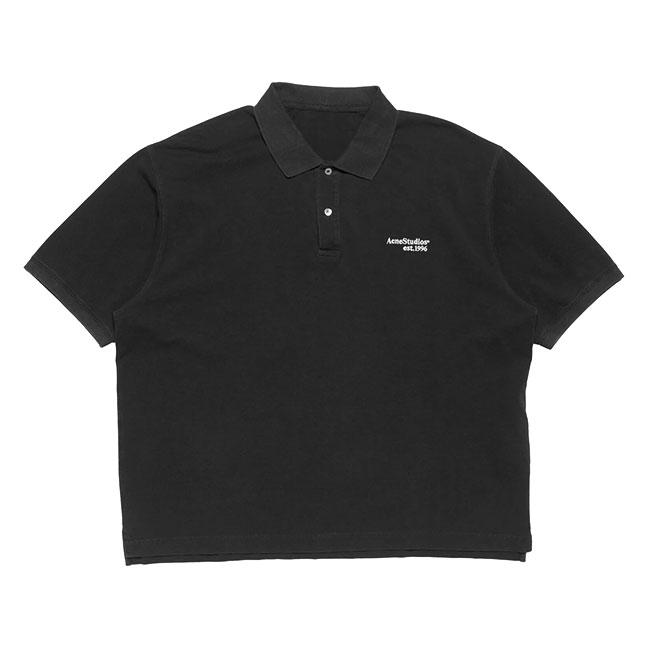 acne studios ポロシャツ Acne Studios - Washed logo polo - Maroon red