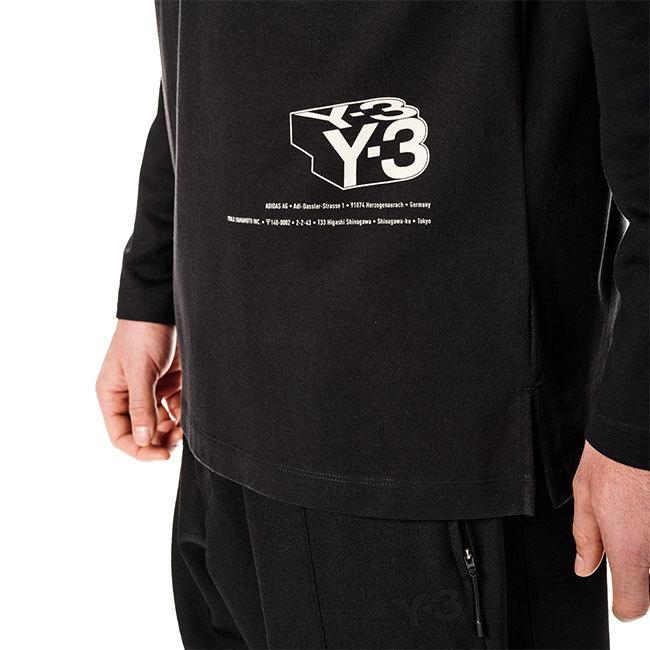 Y-3 ワイスリー バックプリント グラフィックアート ロンT HF7071 長袖
