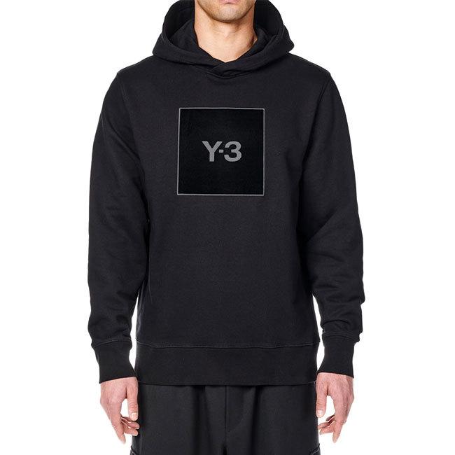 Y-3 ワイスリー スクエアラベルロゴ プルオーバー スウェットパーカー