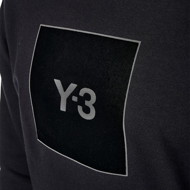 Y-3 ワイスリー スクエアラベルロゴ プルオーバー スウェットパーカー