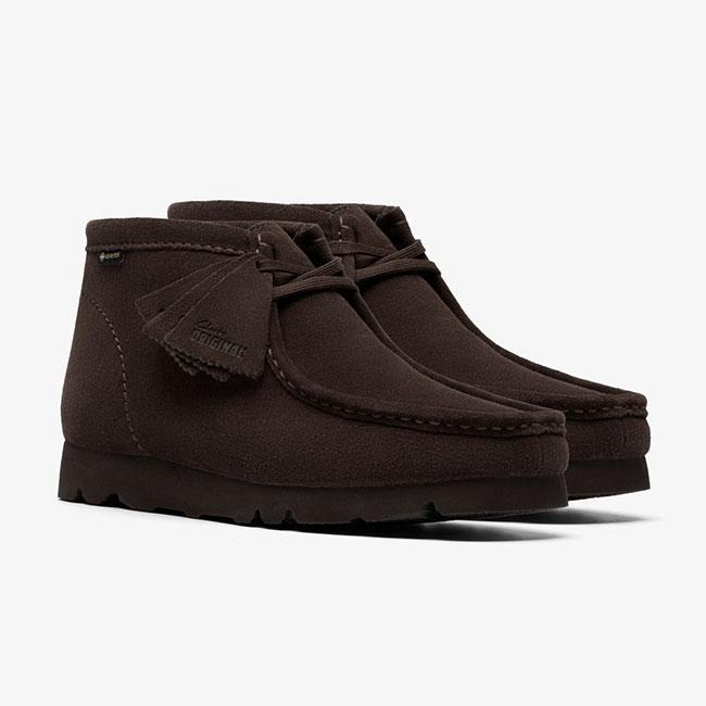✨️極美品✨クラークス ワラビー スエード ブーツ ダークブラウン 23.5 CLARKS クラークス Wallabee BT GTX ワラビーブーツ ゴアテックス