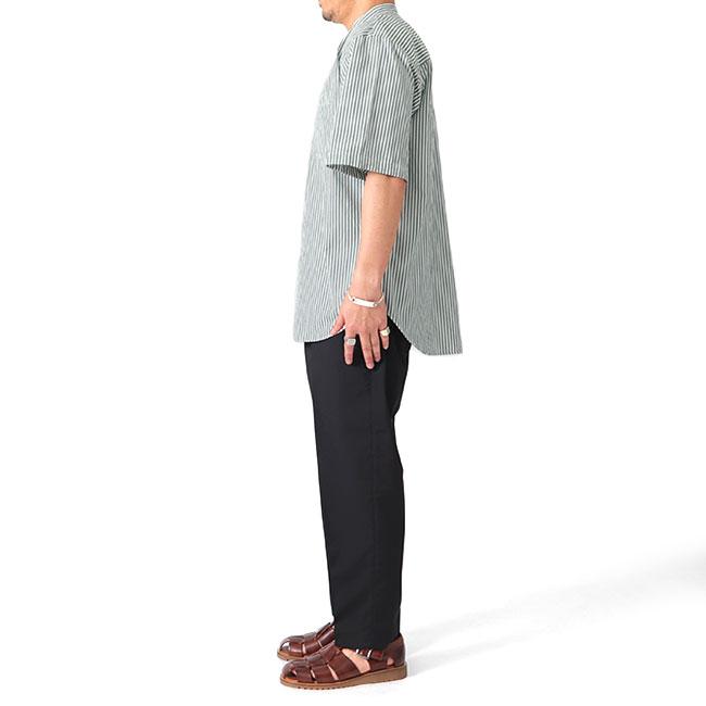 GYMPHLEX ジムフレックス バンドカラー ストライプシャツ GY GYMPHLEX ジムフレックス バンドカラー ストライプシャツ GY