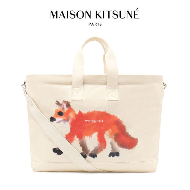 【美品】【希少】メゾンキツネ　トートバッグ　2way ロプヴァンミエルロ　コラボ Maison Kitsune × Rop Van Mierlo メゾンキツネ ロプヴァンミエルロ