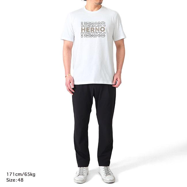 HERNO ヘルノ ピュアコットン レタリングロゴ Tシャツ JG000195U52000 半袖Tシャツ メンズ｜golden-state｜04