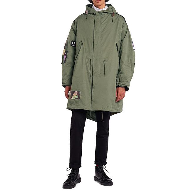 Raf Simons Fred Perry ラフシモンズ フレッドペリー プリントパッチ オーバーサイズ モッズコート Sj9027 モッズパーカー メンズ Golden State 通販 Paypayモール