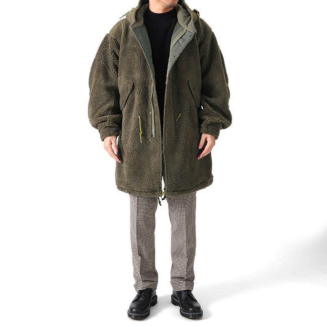 新品♡タグ付♡ WEIRDO - フードアウトシェルモッズコート 即完品 月に雲のモッズコート 喜人 KJ-22804 和柄 和風 ミリタリー きじん