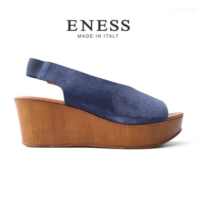ENESS エネス スエード Vカット ウェッジソールサンダル バック 