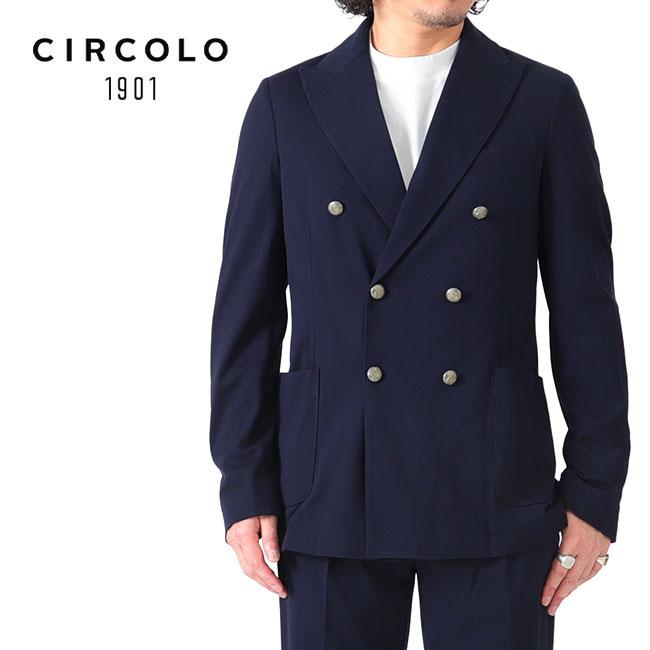CIRCOLO 1901 チルコロ1901 ピケ ストレッチジャージー ダブルブレスト 
