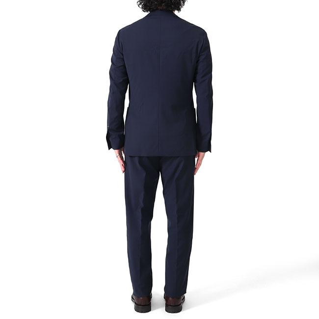 <美品>LARDINI ネイビー ウール スーツ サイズ44 LARDINI (ラルディーニ) ストレッチウール シングル ノータック スーツ
