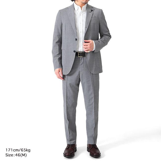 【本日限定】LARDINI easy wear グレー ウール スーツ 52 LARDINI（ラルディーニ）EASY WEARイージーウェア テックウール