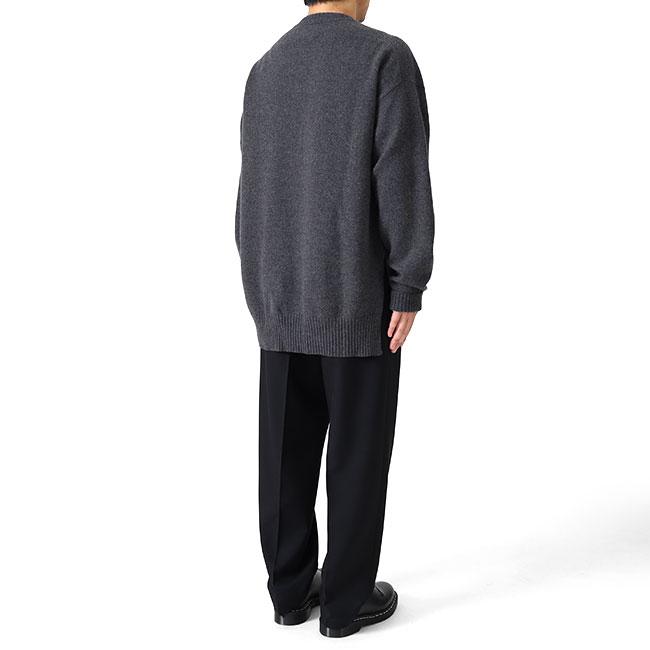 JIL SANDER ジルサンダー CN LS JUMPER サイドスリット ウールセーター J21GP0003 J14603 グレー メンズの画像