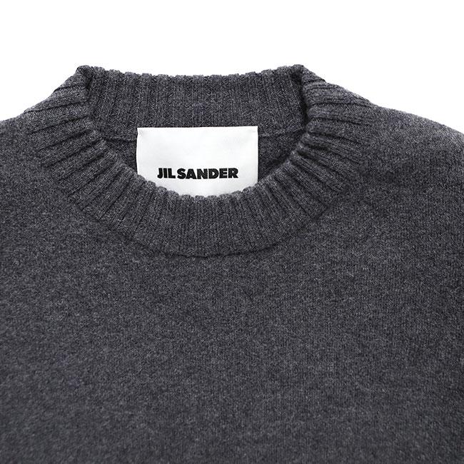 JIL SANDER ジルサンダー CN LS JUMPER サイドスリット ウールセーター J21GP0003 J14603 グレー メンズの画像