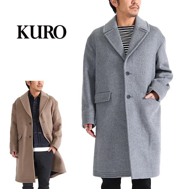 KURO クロ オーバーサイズ メルトンウール チェスターコート KURO クロ オーバーサイズ メルトンウール チェスターコート