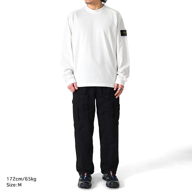 STONE ISLAND ストーンアイランド オーガニックコットン スウェットTシャツ 6100030 白 ホワイト ロンT 長袖Tシャツ メンズの画像