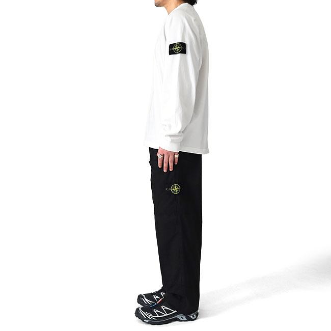 STONE ISLAND ストーンアイランド オーガニックコットン スウェットTシャツ 6100030 白 ホワイト ロンT 長袖Tシャツ メンズの画像