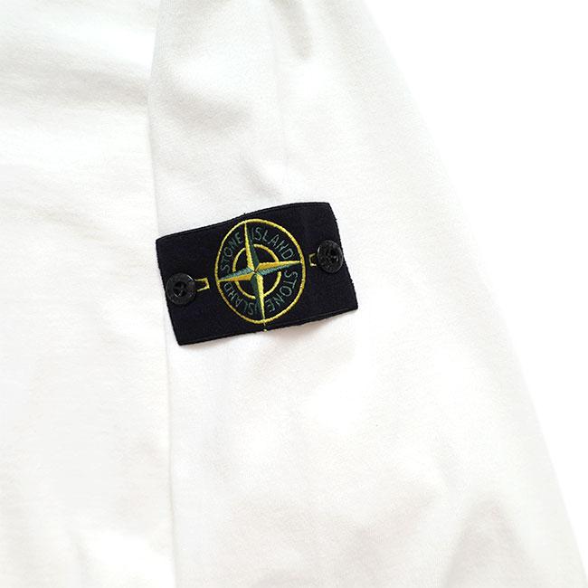STONE ISLAND ストーンアイランド オーガニックコットン スウェットTシャツ 6100030 白 ホワイト ロンT 長袖Tシャツ メンズの画像