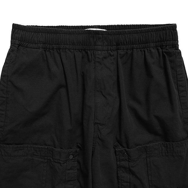 STONE ISLAND ストーンアイランド リップストップ ルーズフィット カーゴパンツ 3100007 黒 ブラック ワイドパンツ メンズの画像