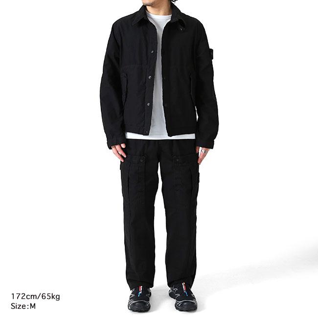 STONE ISLAND GHOST ストーンアイランド ゴースト DAVID LIGHT-TC ガーメントダイ ショート コーチジャケット 4100036 黒 ブラック メンズの画像