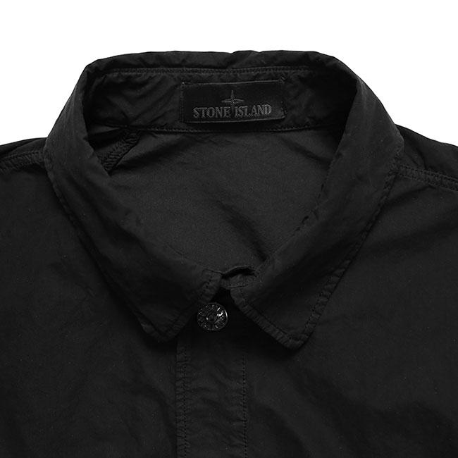 STONE ISLAND GHOST ストーンアイランド ゴースト DAVID LIGHT-TC ガーメントダイ ショート コーチジャケット 4100036 黒 ブラック メンズの画像