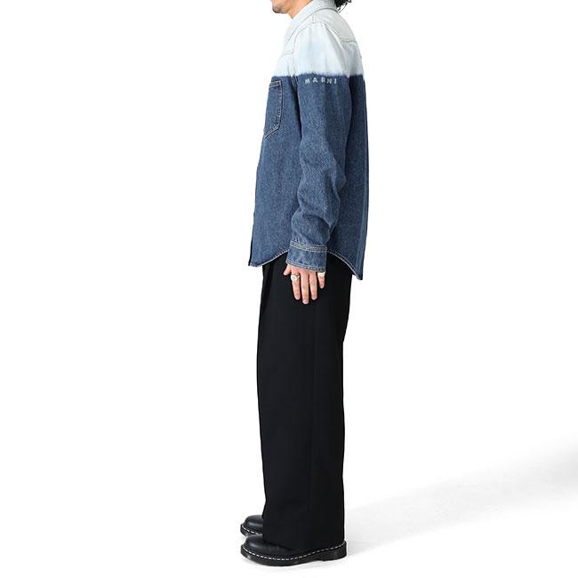 MARNI マルニ グラデーション ウエスタン デニムシャツ CUJU0031A1 USCY67 インディゴ 長袖シャツ メンズの画像