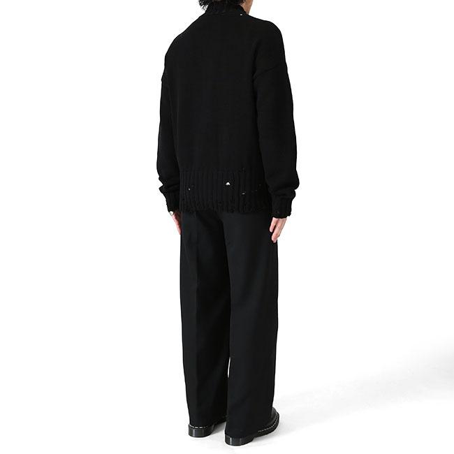 MARNI マルニ スタンドカラー ダメージ コットンニット ジップカーディガン CDMG0188A0 UFC652 黒 ブラック メンズの画像