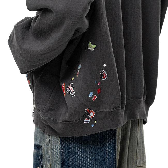 Maison MIHARA YASUHIRO ミハラヤスヒロ キッズステッカー プリントフーディー J16HD731 スウェットパーカー メンズの画像