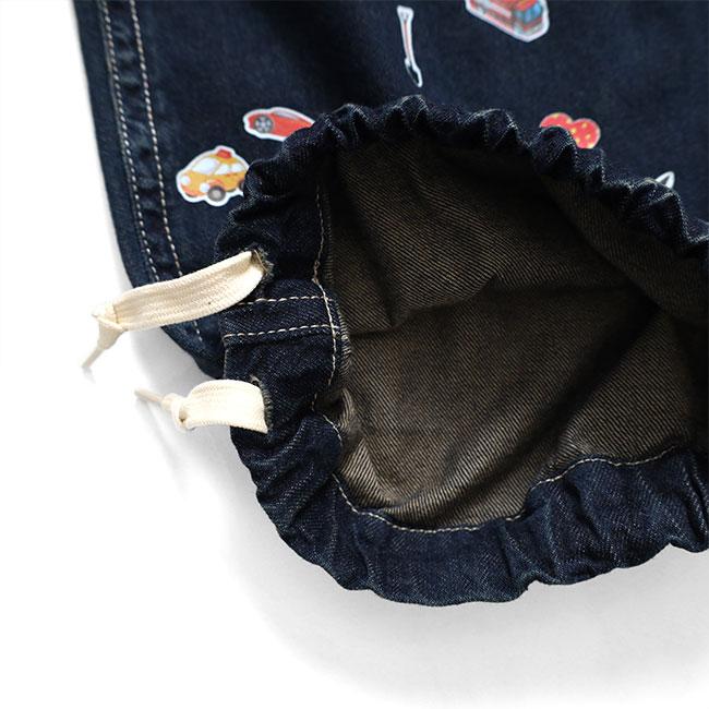 Maison MIHARA YASUHIRO ミハラヤスヒロ キッズ ステッカー プリント ベイカー デニムパンツ J16PT124 ブルー ワイドジーンズ ジーパン メンズの画像