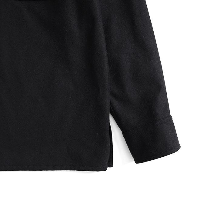 [TIME SALE] JIL SANDER+ ジルサンダープラス ウールフランネル シャツジャケット J47DL0131 J40182 黒 ブラック CPOジャケット メンズの画像
