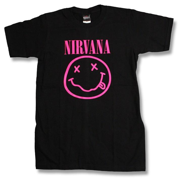 ニルバーナ tシャツ Nirvana tシャツ ロックtシャツ バンドtシャツ ニコちゃん スマイル 得トク2WEEKS｜golden-t｜04