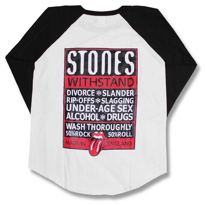 ローリングストーンズ The Rolling Stones ラグラン tシャツ ベースボールシャツ バンドtシャツ ロックtシャツ 七分袖 7分袖  長袖 ストーンズ