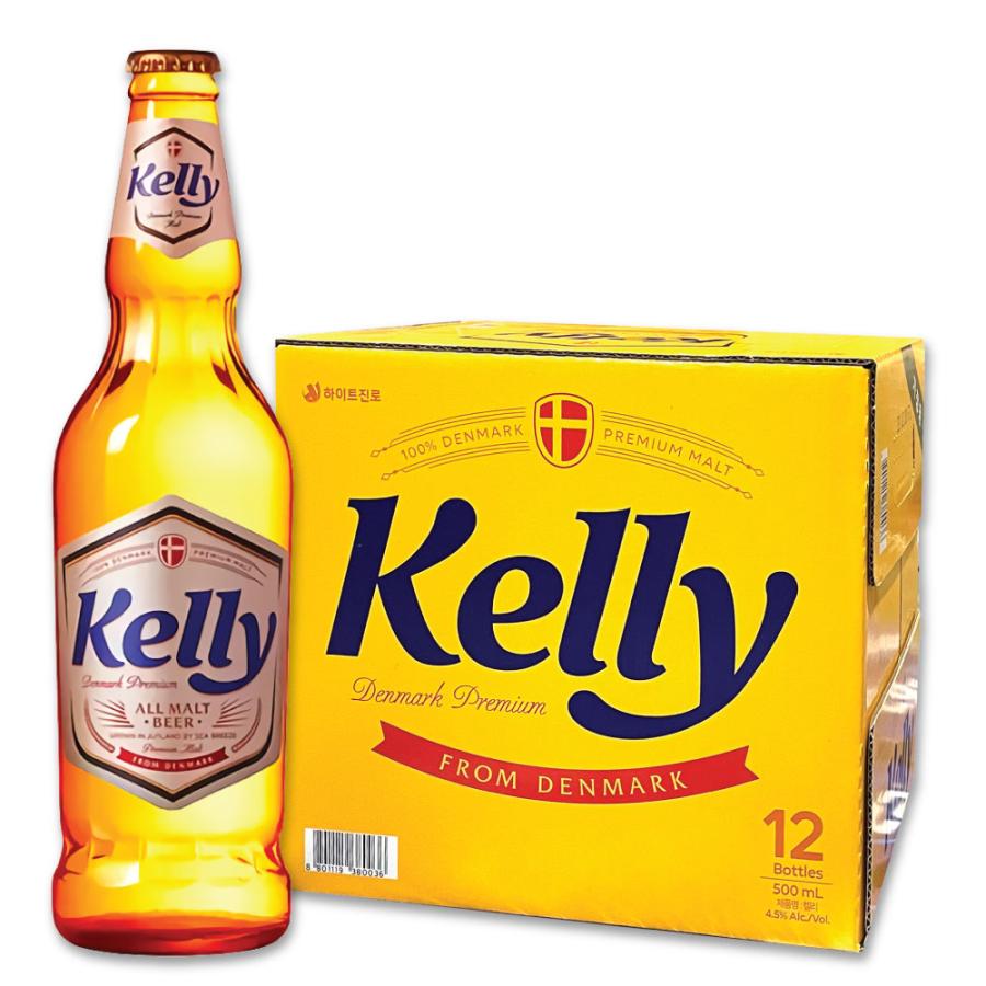 JINRO（眞露） Kelly ケリー 瓶ビール 500ml 12本 箱売り / 韓国ビール