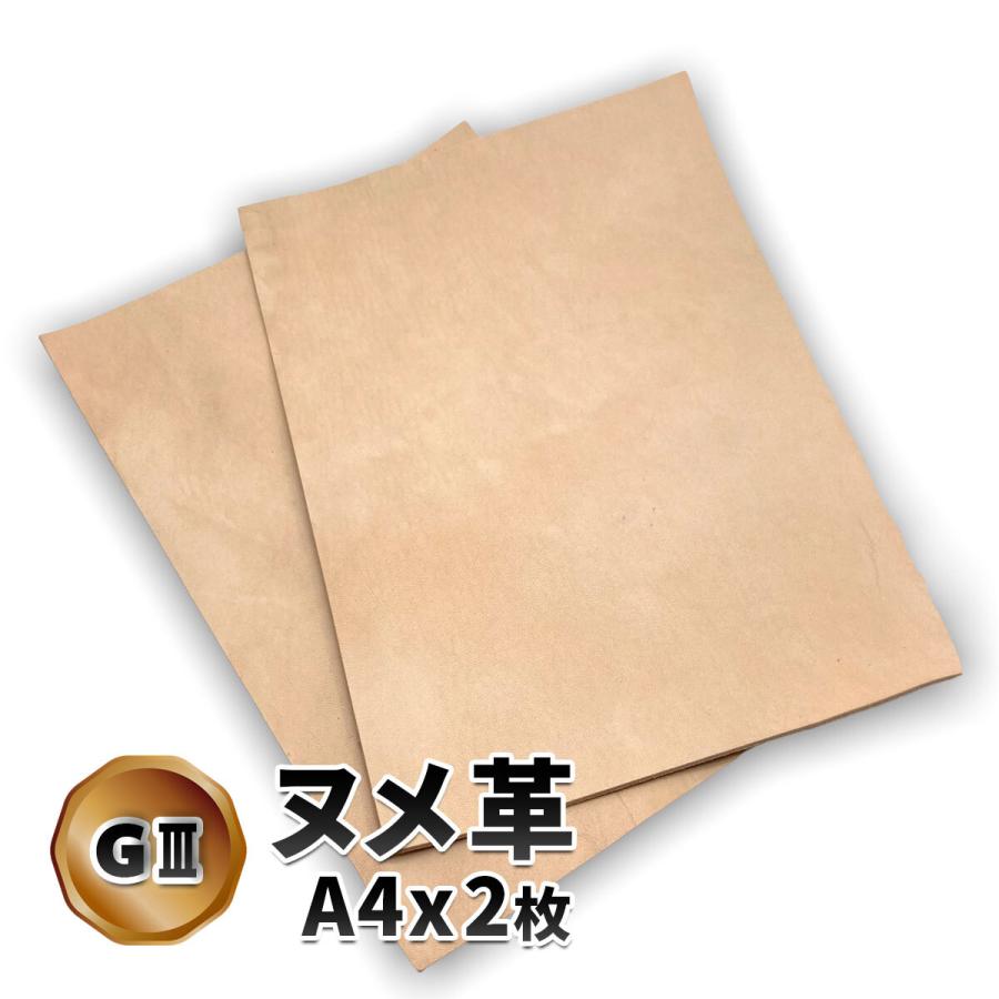 G3) 練習・試作用ヌメ革 A4 サイズ 2枚 グレード3 レザー G3) 練習・試作用ヌメ革 A4 サイズ 2枚 グレード3 レザー