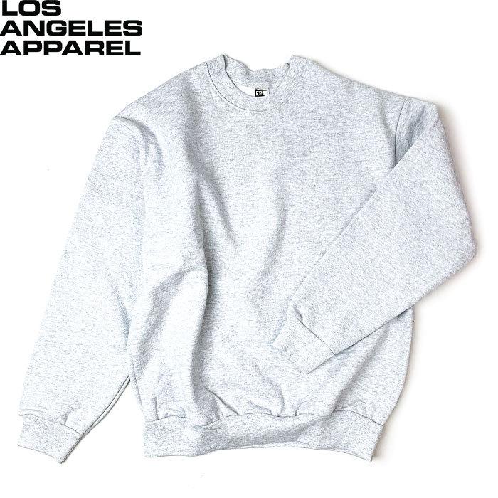 LOS ANGELES APPAREL ロサンゼルス・アパレル HF07 14oz Heavy Fleece Crewneck ヘビーウェイト スエット メンズ レディース アッシュグレー｜goldentijuana