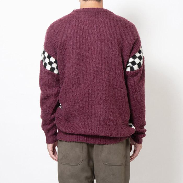 SON OF THE CHEESE サノバチーズ SC1820-KN06 SPECIALS KNIT WINE スペシャルズ ニット ワイン セーター モヘア チェッカー メンズ レディース 送料無料｜goldentijuana｜05