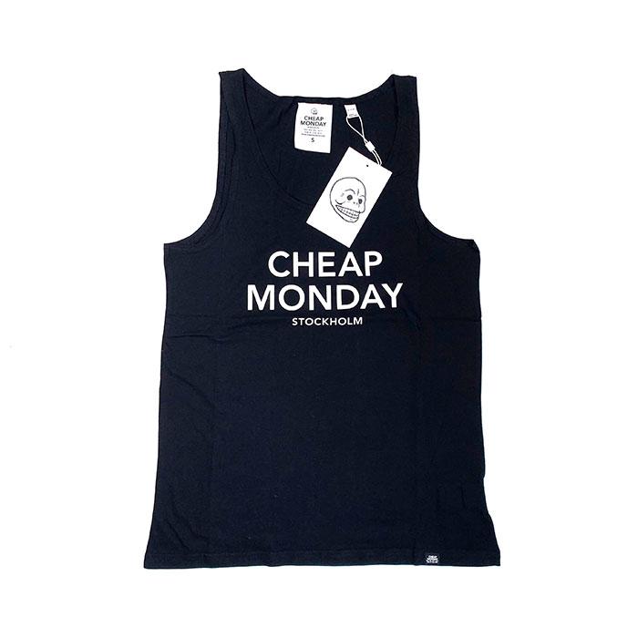 SALE CHEAP MONDAY チープマンデー NOMI TANK ロゴ プリント タンクトップ メンズ レディース ホワイト ブラック 2カラー セール｜goldentijuana｜05