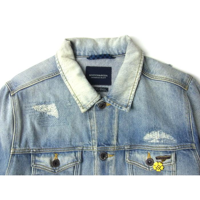 安い Scotch Soda スコッチ アンド ソーダ Damaged Denim Jacket ダメージ デニム ジャケット ジージャン ブルー メンズ 送料無料 公式 Karmagazine Net