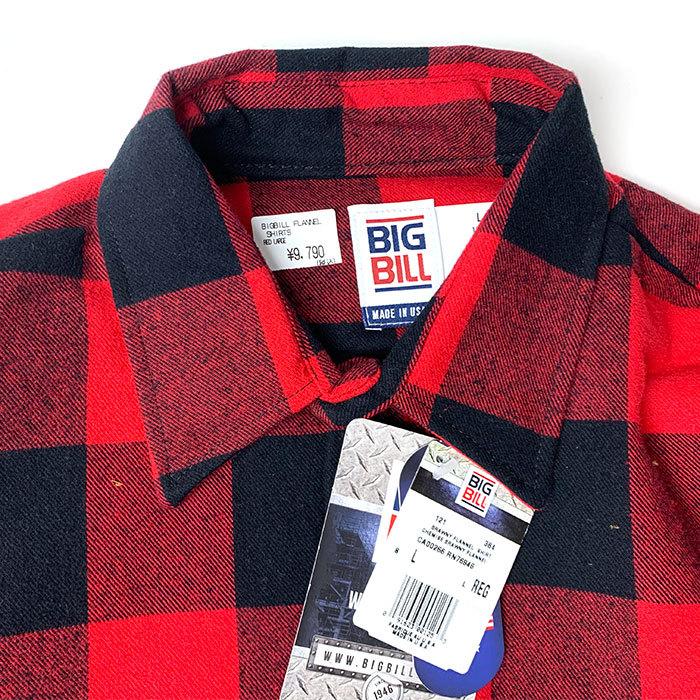 BIG BILL ビッグビル 121 Premium Flannel Work Shirt プレミアム フランネル ワーク シャツ ネルシャツ アメリカ製 メンズ レディース 2カラー｜goldentijuana｜07