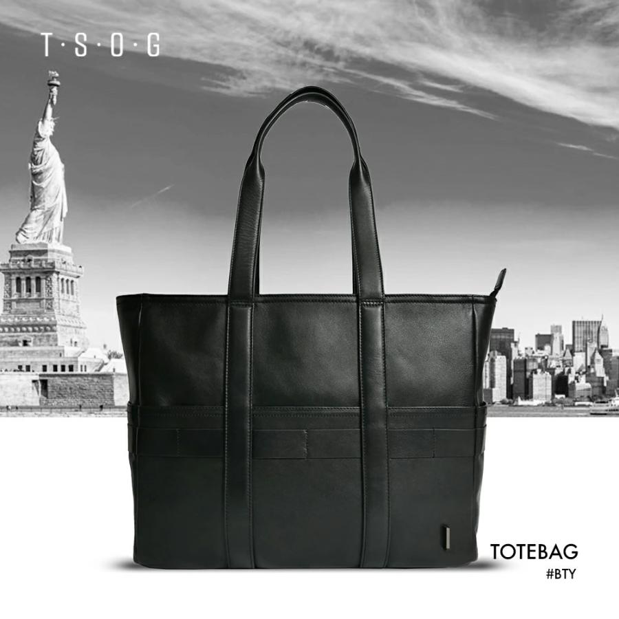 TSOG BTY トートバッグ ビジネス 撥水 大容量 軽量 本革 レザー  