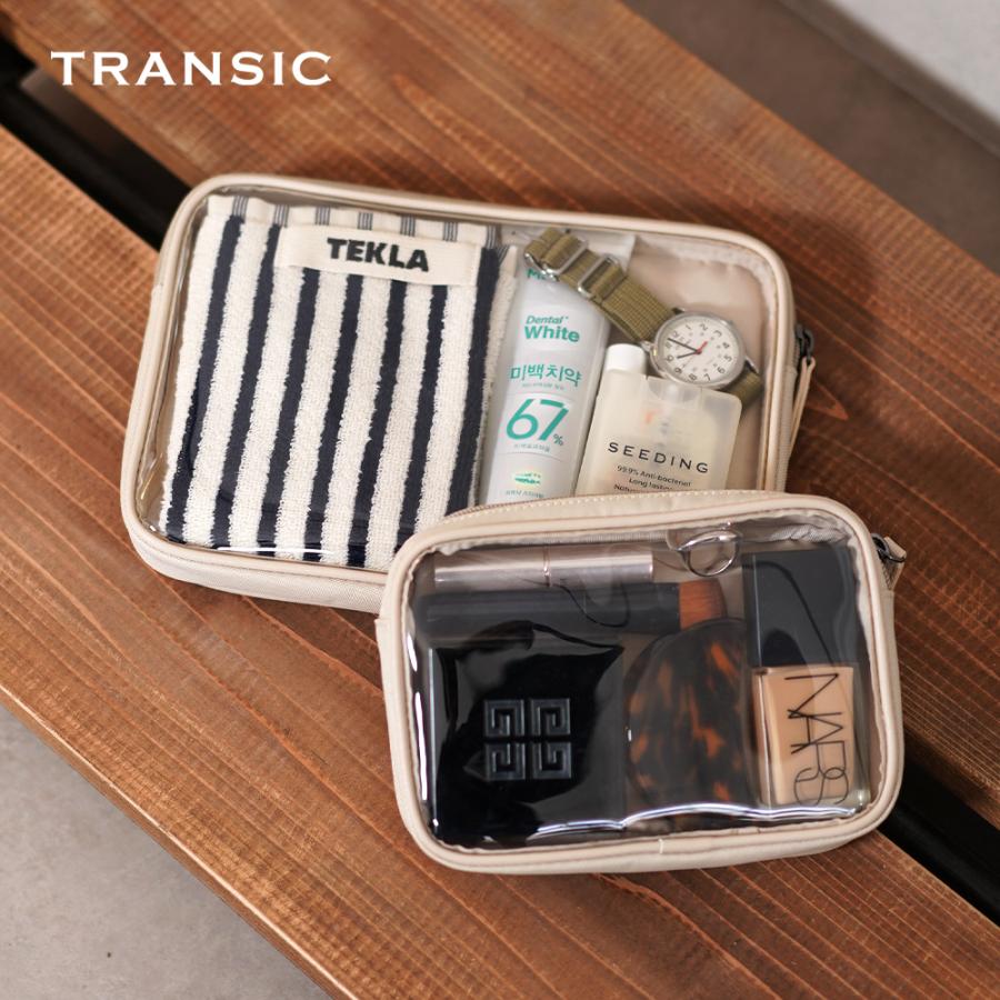 Mサイズ ガジェットポーチ 旅行ポーチ バッグインバッグ 透明 トラベル