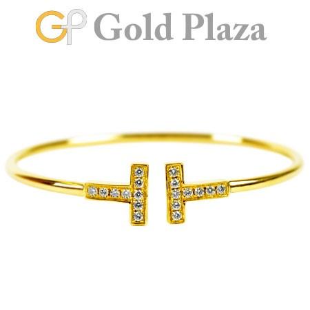 ティファニー Tワイヤー ブレスレット Sサイズ ダイヤモンド 18p K18yg バングル ゴールドプラザ ヤフー店 通販 Yahoo ショッピング