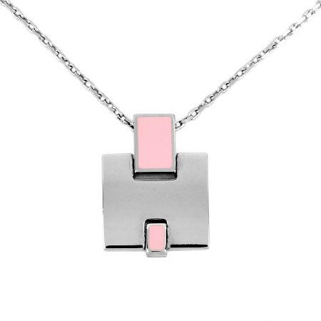 エルメス アイリーン ペンダント ネックレス シルバー ピンク  
