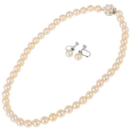 田崎真珠 パール 8.0-8.5mm ネックレス パール 8.5mm イヤリング  