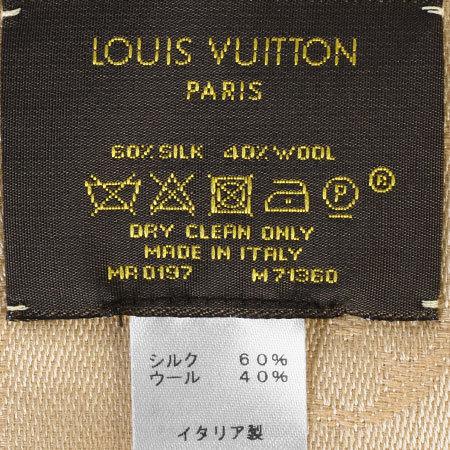 ルイヴィトン ショール モノグラム M71360 デュンヌ シルク60% ウール  