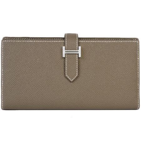 エルメス 二つ折り長財布 ベアン スフレ X刻印 2016年製 ヴォー エプソン エトゥープ シルバー金具 HERMES :240033008733:ゴールドプラザ ヤフー店 - 通販 - Yahoo!ショッピング