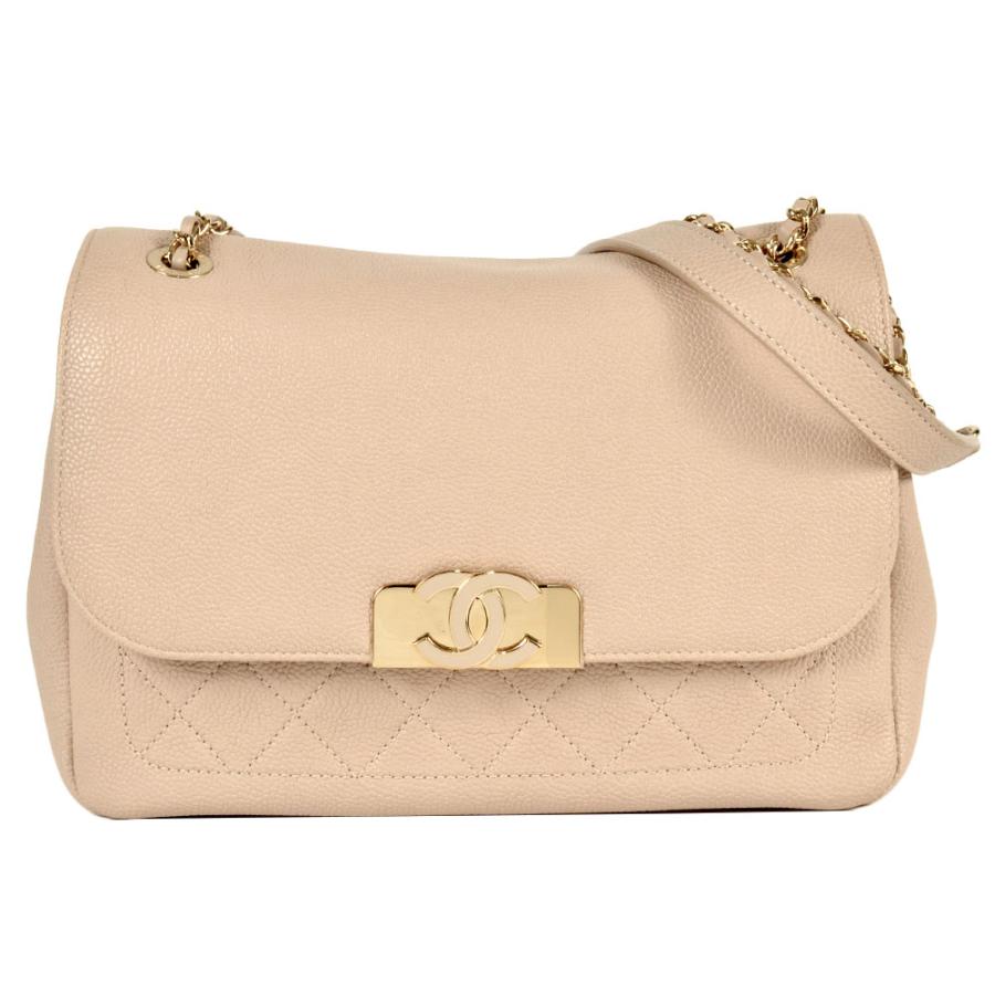 CHANEL ベージュ キャビアスキンショルダーバッグ CHANEL シャネル ショルダーバッグ キャビアスキン ベージュ 24